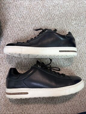Birkenstock Black Leather Sneakers with Cream Sole